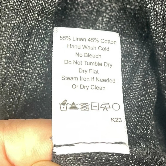 Khangura duster Size XL Cardigan Gray White Linen Cotton - Picture 4 of 7